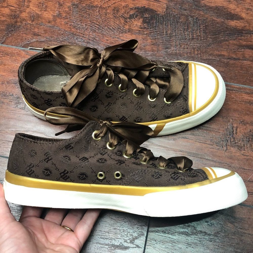 2006 Pro Keds Roca Wear Brown Monogram Casual Sneakers